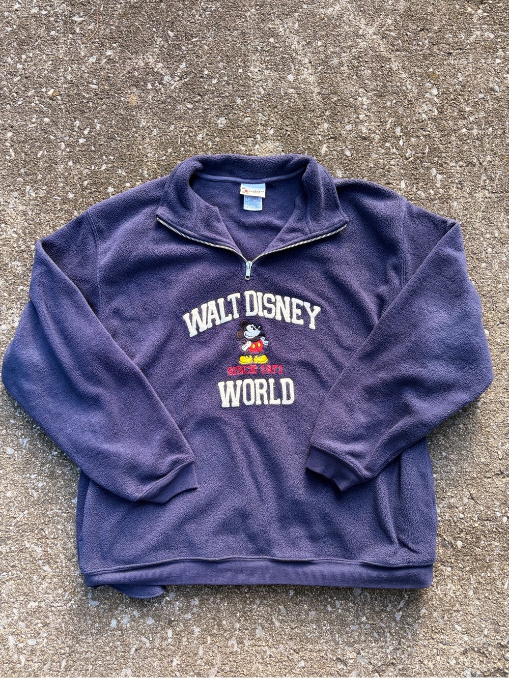 Disney World Navy Fleece Quarter-Zip Pullover